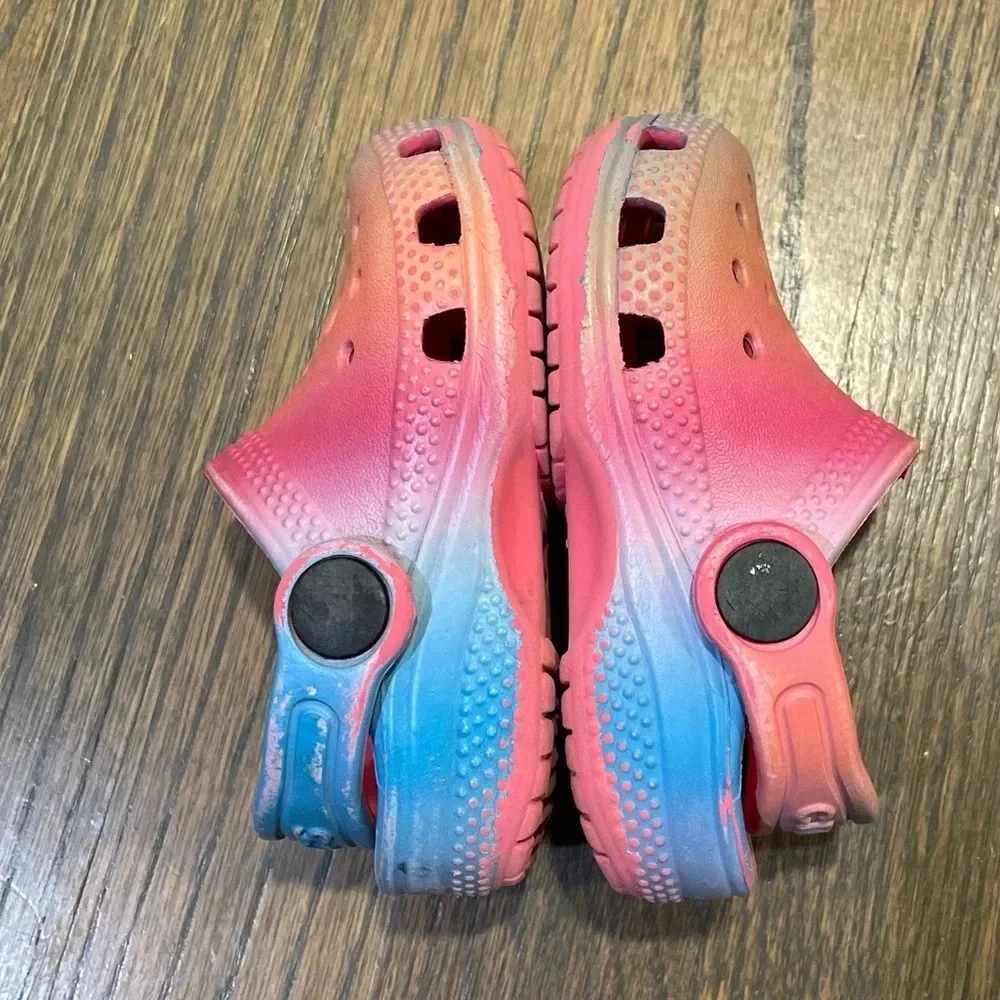 Classic Color Dip Clog Toddlers in Hyper Pink/Multi size 4
